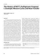 CI-01-09-4 — The History of NIST's Refrigerants Program: I. Zeotropic Mixture Cycles and Heat Transfer