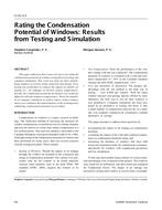 CI-01-05-3 — Rating the Condensation Potential of Windows: Results from Testing and Simulation