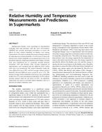 4492 — Relative Humidity and Temperature Measurements and Predictions in Supermarkets