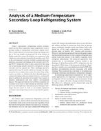 CI-01-02-1 — Analysis of a Medium-Temperature Secondary Loop Refrigerating System