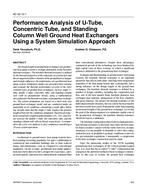 AC-02-15-1 — Performance Analysis of U-Tube, Concentric Tube, and Standing Column Well Ground Heat Exchangers Using a System Simulation Approach
