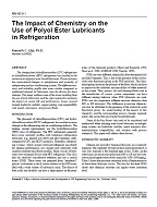MN-00-09-1 — The Impact of Chemistry on the Use of Polyol Ester Lubricants in Refrigeration