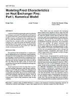 4407 (RP-824) — Modeling Frost Characteristics on Heat Exchanger Fins: Part I, Numerical Model