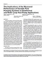 MN-00-05-1 — The Implications of the Measured Performance of Variable Flow Pumping Systems in Geothermal and Water Loop Heat Pump Applications