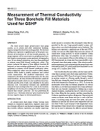 MN-00-02-2 — Measurement of Thermal Conductivity   for Three Borehole Fill Materials Used for GSHP