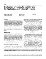 4392 — Evaluation of Hydraulic Stability and Its Application in Hydronic Systems