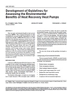 4387 — Development of Guidelines for Assessing the Environmental Benefits of Heat Recovery Heat Pumps