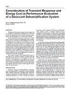 4386 — Consideration of Transient Response and Energy Cost in Performance Evaluation of a Desiccant Dehumidification System