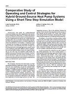 4385 — Comparative Study of Operating and Control Strategies for Hybrid Ground-Source Heat Pump Systems Using a Short Time Step Simulation Model
