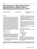 4373 — Development of a Generalized Neural Network Model to Detect Faults in Building Energy Performance—Part II