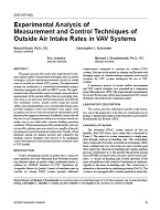 4369 (RP-980) — Experimental Analysis of Measurement and Control Techniques of Outside Air Intake Rates in VAV Systems