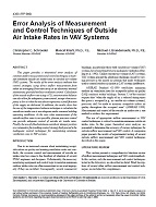 4368 (RP-980) — Error Analysis of Measurement and Control Techniques of Outside Air Intake Rates in VAV Systems