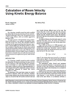 4366 — Calculation of Room Velocity Using Kinetic Energy Balance