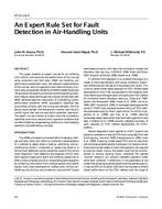 AT-01-14-4 — An Expert Rule Set for Fault Detection in Air-Handling Units