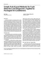 AT-01-14-2 — Simple Rule-Based Methods for Fault Detection and Diagnostics Applied to Packaged Air Conditioners