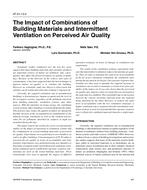 AT-01-13-4 — The Impact of Combinations of Building Materials and Intermittent Ventilation on Perceived Air Quality