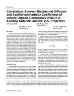 AT-01-13-1 — Correlations Between the Internal Diffusion and Equilibrium Partition Coefficients of Volatile Organic Compounds (VOCs) in Building Materials and the VOC Properties