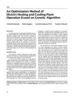 4283 — An Optimization Method of District Heating and Cooling Plant Operation Based on Genetic Algorithm