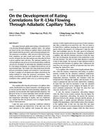 4280 — On the Development of Rating Correlations for R-134a Flowing Through Adiabatic Capillary Tubes