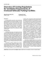 4274 (RP-945) — Overview of Existing Regulations for Ventilation Requirements of Enclosed Vehicular Parking Facilities