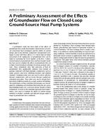 4365 — A Preliminary Assessment of the Effects of Groundwater Flow on Closed-Loop Ground-Source Heat Pump Systems