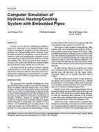 DA-00-08-4 — Computer Simulation of Hydronic Heating/Cooling System with Embedded Pipes