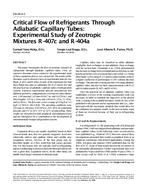 DA-00-04-3 — Critical Flow of Refrigerants Through Adiabatic Capillary Tubes: Experimental Study of Zeotropic Mixtures R-407c and R-404a