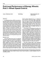 4343 — Part-Load Performance of Energy Wheels: Part I-Wheel Speed Control