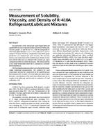 4342 (RP-928) — Measurement of Solubility, Viscosity, and Density of R-410A Refrigerant/Lubricant Mixtures