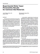 4339 (RP-864) — Experimental Water Vapor Permeability Results for Common Wall Materials