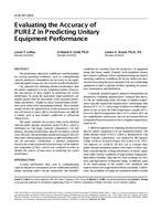 4336 (RP-859) — Evaluating the Accuracy of PUREZ in Predicting Unitary Equipment Performance