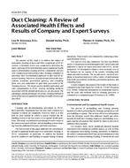 4334 (RP-759) — Duct Cleaning: A Review of Associated Health Effects and Results of Company and Expert Surveys