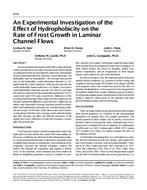 4330 — An Experimental Investigation of the Effect of Hydrophobicity on the Rate of Frost Growth in Laminar Channel Flows