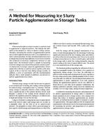 4328 — A Method for Measuring Ice Slurry Particle Agglomeration in Storage Tanks
