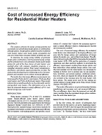 MN-00-15-2 — Cost of Increased Energy Efficiency for Residential Water Heaters