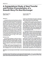 MN-00-14-3 — A Computational Study of Heat Transfer and Friction Characteristics of a Smooth Wavy Fin Heat Exchanger