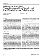 MN-00-14-2 — A Numerical Analysis of Three-Dimensional Heat Transfer and Fluid Flow in Chevron Plate Channels