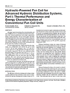 MN-00-13-3 — Hydraulic-Powered Fan Coil for Advanced Hydronic Distribution Systems, Part I: Thermal Performance and Energy Characterization of Conventional Fan Coil Units