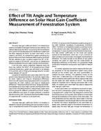 AT-01-10-2 — Effect of Tilt Angle and Temperature Difference on Solar Heat Gain Coefficient Measurement of Fenestration System