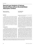 AT-01-09-5 — Second Law Analysis of Various Double-Effect Lithium Bromide/Water Absorption Chillers