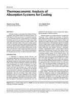 AT-01-09-1 — Thermoeconomic Analysis of Absorption Systems for Cooling