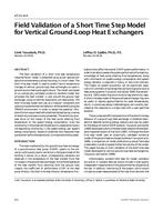 AT-01-08-4 — Field Validation of a Short Time Step Model for Vertical Ground-Loop Heat Exchangers
