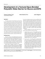 AT-01-03-3 — Development of a Textured Spun-Bonded Poyolefin Water Barrier for Stucco and EIFS