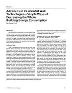 AT-01-03-2 — Advances in Residential Wall Technologies – Simple Ways of Decreasing the Whole Building Energy Consumption
