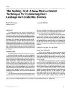 4447 — The Nulling Test: A New Measurement Technique for Estimating Duct Leakage in Residental Homes