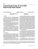 4436 — Experimental Study of an R-407C Heat Pump Water Heater