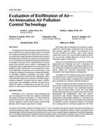 4434 (RP-880) — Evaluation of Biofiltration of Air – An Innovative Air Pollution Control Technology
