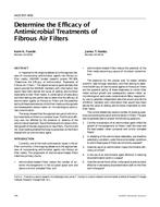 4429 (RP-909) — Determine the Efficacy of Antimicrobial Treatments of Fibrous Air Filters