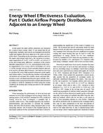 4480 (RP-862) — Energy Wheel Effectiveness Evaluation, Part I: Outlet Airflow Property Distributions Adjacent to an Energy Wheel