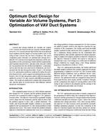 4502 — Optimum Duct Design for Variable Air Volume Systems, Part 2: Optimization of VAV Duct Systems